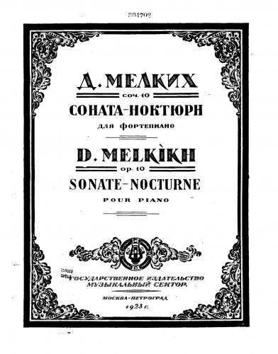Melkikh - Sonate-Nocturne, Op. 10 - Score