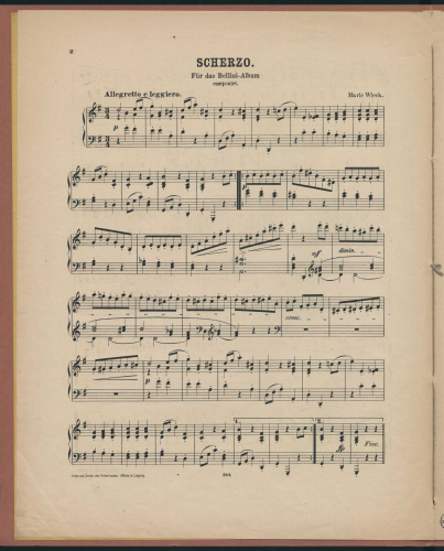 Wieck - Scherzo - Score