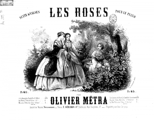 Métra - Les roses - For Piano (Composer) - Score