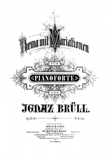 Brüll - 2 Piano Pieces, Op. 35 - Score