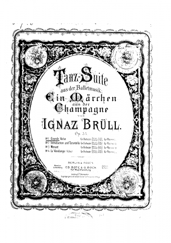 Brüll - Tanz-Suite, Op. 54 - For Piano solo - Score