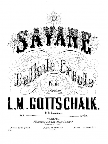 Gottschalk - La Savane, Op. 3 - Score