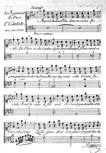 Renier - Cantates françoises - Score