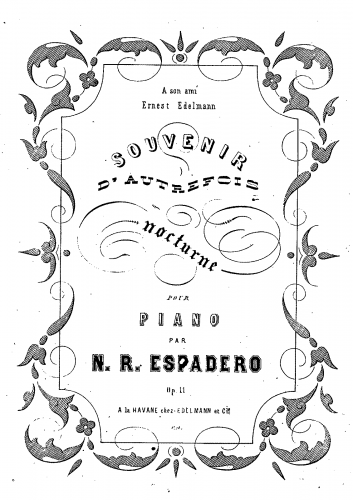 Ruiz Espadero - Souvenir d'autrefois - Score