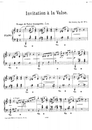 Schütt - Causeries-Bal, Op. 45 - Score