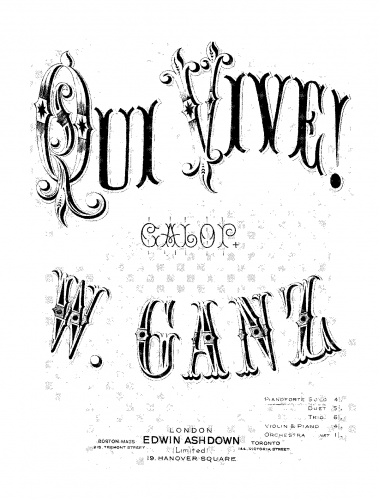 Ganz - Qui Vive! - For Piano solo - Score