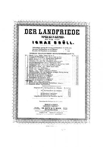 Brüll - Der Landfriede - Fackeltanz For Piano 4 hands (Bial) - FComplete Score