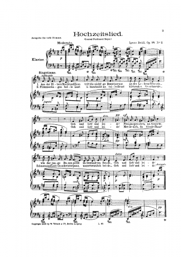 Brüll - 4 Lieder, Op. 95 - No. 2 - Hochzeitslied
