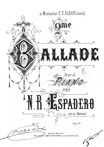 Ruiz Espadero - Ballade No. 2 - Score