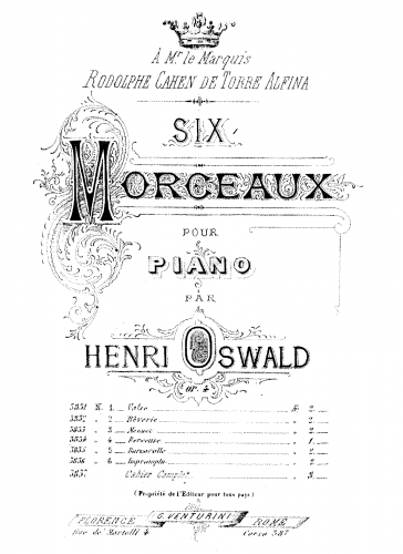 Oswald - 6 Piano Pieces, Op. 4 - Score