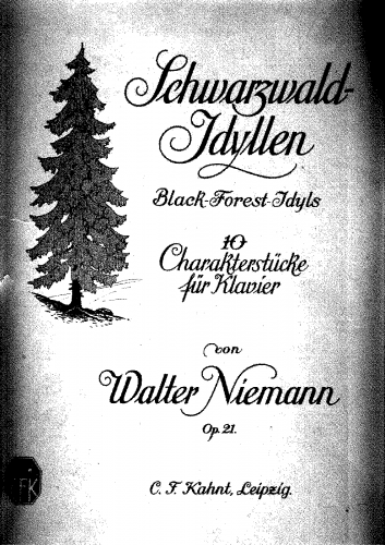 Niemann - Schwarzwald-Idyllen, Op. 21 - Score