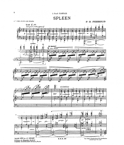 Ferroud - Etudes for Piano - Score
