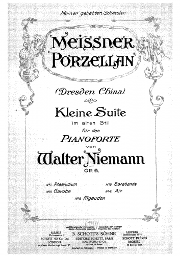 Niemann - Meissner Porzellan, Op. 6 - Score