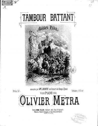 Métra - Tambour battant - For Piano - Score
