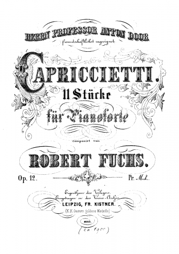 Fuchs - 11 Capriccietti, Op. 12 - Score
