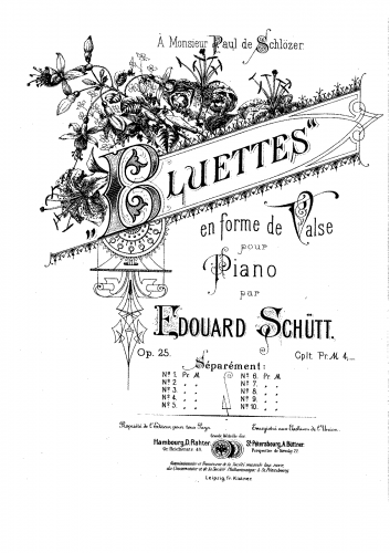 Schütt - Bluettes en forme de Valse, Op. 25 - Score