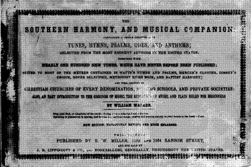 Walker - The Southern Harmony, and Musical Companion - Score