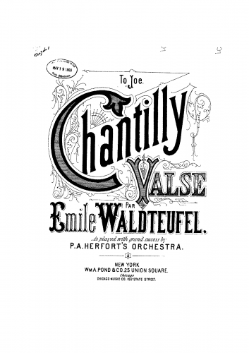 Waldteufel - Chantilly - For Piano solo - Score