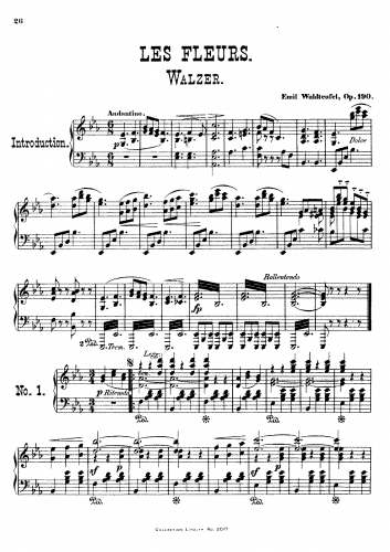 Waldteufel - Les fleurs - For Piano solo - Score