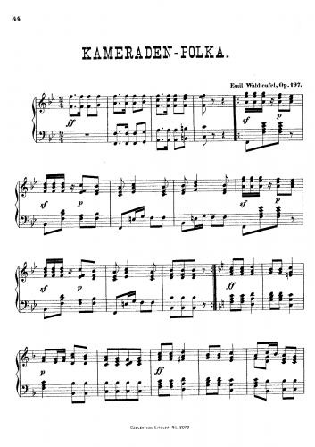Waldteufel - Camarade - For Piano solo - Score