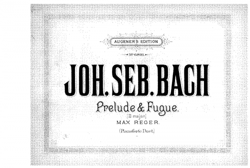 Bach - Prelude and Fugue in D major, BWV 532 - For Piano 4 hands (Reger) - Score