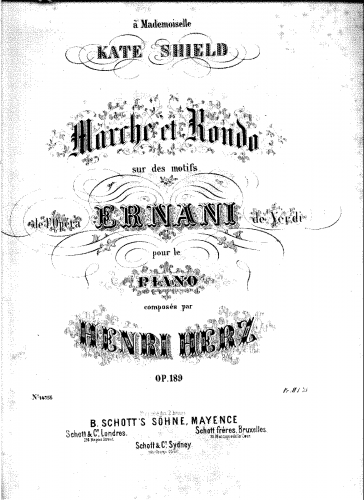 Herz - Marche and Rondo on Verdi's 'Ernani', Op. 189 - Score