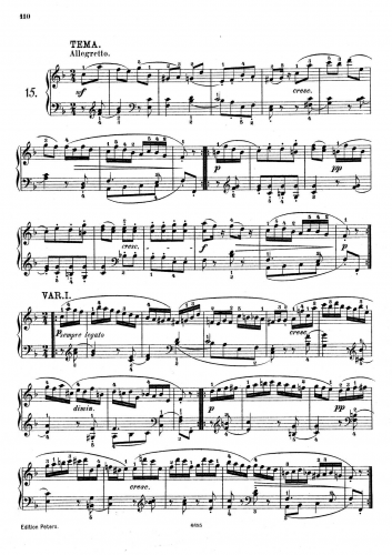 Mozart - 6 Variations in F major - Piano Score - Score