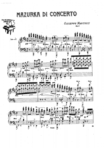 Martucci - Mazurka di Concerto - Score
