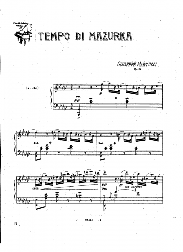 Martucci - Tempo di Mazurka - Score