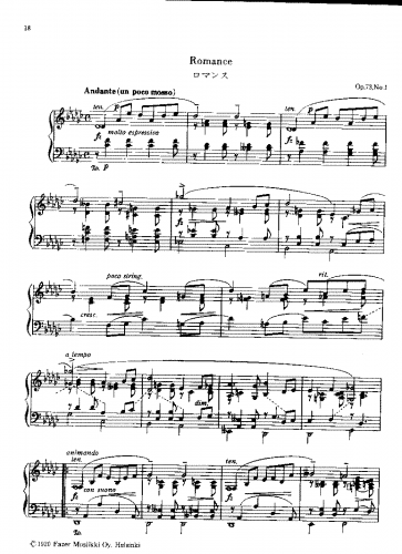 Palmgren - 3 Piano Pieces, Op. 73 - Piano Score - Nos.1 and 3