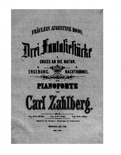 Zahlberg - 3 Fantasiestücke - Score