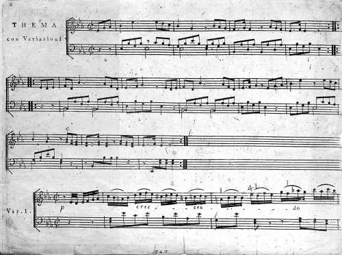Gelinek - Variations sur 'Pria ch'io l'impegno' - Score