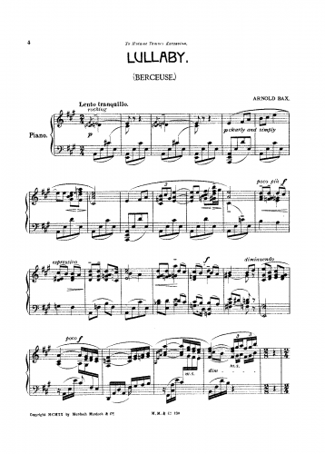 Bax - Lullaby - Score