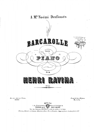 Ravina - Barcarolle - Score