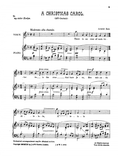 Bax - A Christmas Carol - Score