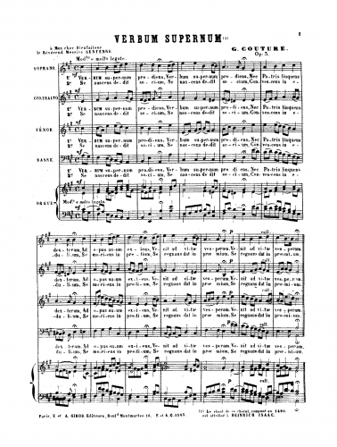 Couture - Salut pour les double majeur et mineur, Op. 5 - Score
