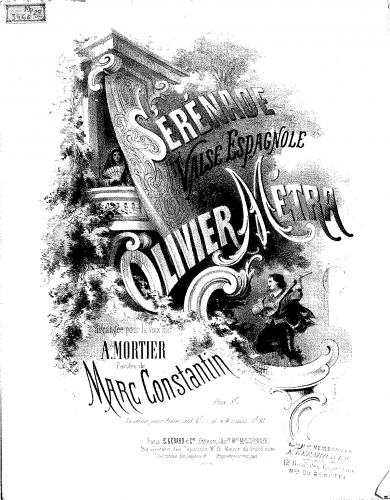 Métra - La sérénade - For Voice and Piano (Mortier) - Score