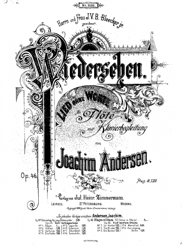 Andersen - Wiedersehen, Op. 46 - Score