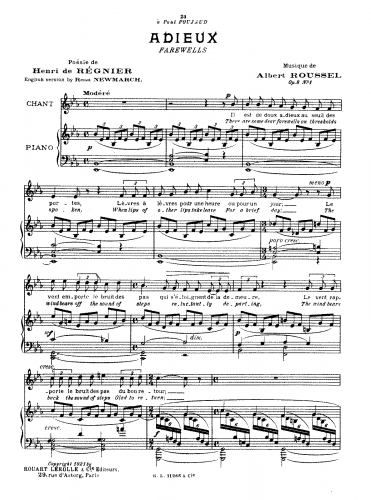 Roussel - 4 Poèmes, Op. 8 - Score