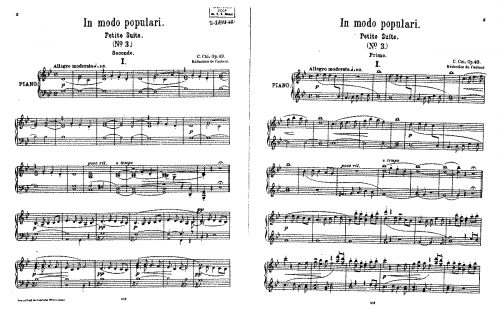 Cui - Suite No. 3 - For Piano 4 hands - Score
