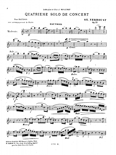 Verroust - 4ème Solo de concert - Score
