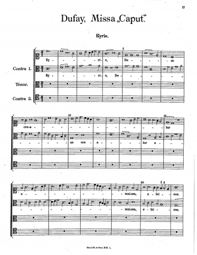 Dufay - Missa Caput - Score