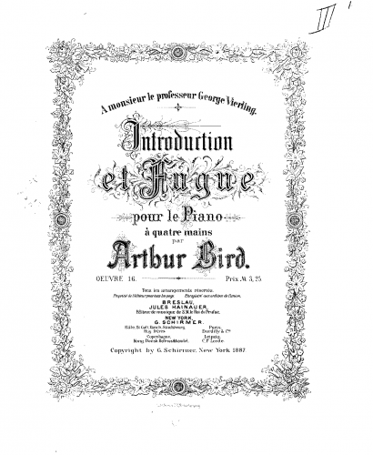Bird - Introduction et Fugue, Op. 16 - Score