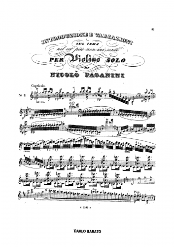Paganini - Nel cor più non mi sento - Scores and Parts - Violin Part