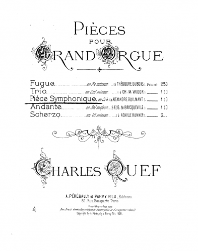 Quef - 5 Pieces for Organ, Op. 11 - 3. Pièce symphonique