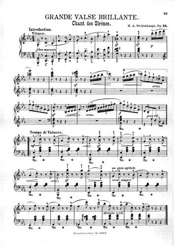 Wollenhaupt - Grande Valse Brillante (Chant des Sirenes), Op. 54 - Score
