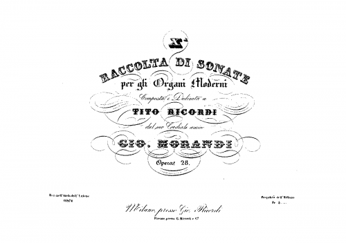 Morandi - Raccolta di sonate per gli organi moderni No. 10 - Score