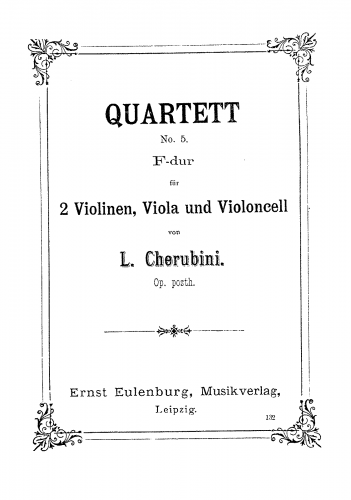 Cherubini - String Quartet No. 5 - Score