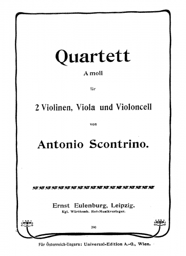 Scontrino - String Quartet in A Minor - Score