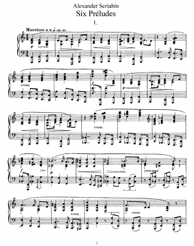 Scriabin - 6 Preludes - Score
